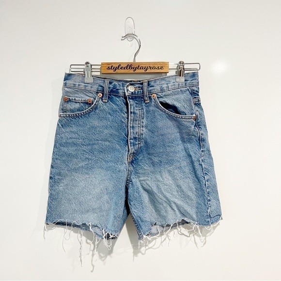 Zara High Rise Bermuda Denim Shorts - Picture 4 of 13